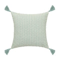 Ljojo Linen Embroidery Leaves Cushion Cover - Beige Green 45x45cm