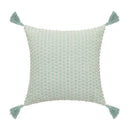 Ljojo Linen Embroidery Leaves Cushion Cover - Beige Green 45x45cm