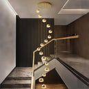 Ljojo Luxury Crystal Chandelier - Elegant Indoor LED Lighting for High-Rise Stairs & Living Room