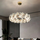 Ljojo Luxury Gold Lattice Crystal Pendant Chandelier - Modern Living Room Decor Statement Piece