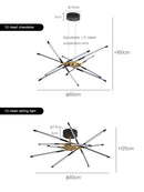 Nordic Geometry Restaurant Pendant Light Led Chandelier Indoor Remote Control Line Chandelier by Ljojo