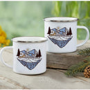 Enamel Mountain Mug with Handle by Ljojo. Best Camping Gift for Outdoor Lovers