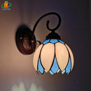 European Pink Lotus Wall Lamp Tiffany Style Glass Lighting E27 110V by Ljojo
