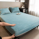 Ljojo Milk Velvet Fitted Sheet 160x200, Extra Warm, Elastic Band, Solid Color