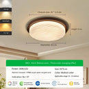 Ljojo LED Walnut Ceiling Lamp - Retro Aesthetic for Living Room, Dining, Study & Bedroom