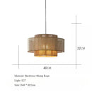 Ljojo Vintage Japanese Pendant Lamp Hemp Rope Chandelier Stylish Lighting Kitchen Living Roomudosundo