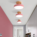Ljojo LED Wood Acrylic Ceiling Light Fixture Wedge Nordic Living Room Lamp