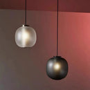 Ljojo Matte White Smoke Ash Glass Pendant Light LED Hanging Fixture