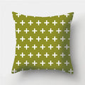 Army Green Geometric Printed Pillowcase by Ljojo for Living Room and Bedroom Decor