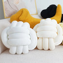 Cream White Art Deco Striped Knot Pillow - Handmade Soft Modern Cozy Decor for Home & Sofa.rm Ljojo