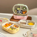 Ljojo 3-Compartment Plastic Lunch Box - Microwave Safe, Kid-Friendly Food Container