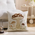 Embroidered Floral Rabbit Pillow Cover Ljojo 18x18inch White Pink Green