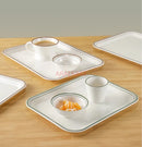 Ljojo Melamine Rectangular Tray Set for Serving Meals, Cakes, and Bread