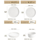 Ljojo 12/16/18/24 Piece Black Rim Dinnerware Sets with Standing Edge