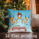 Ljojo Merry Christmas Reindeer Pillow Cover - Rectangular Cushion for Sofa, Bedroom, Car