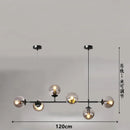Ljojo Long Chandelier Glass Shades E27 Suspension Lighting for Dining Room Decor