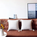 Ljojo Linen Tassel Pillow Cover 45*45cm - High-end Office Sofa Car Decor