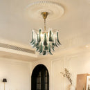 Ljojo European Green Murano Glass Chandelier Tiered Colorful Hanging Lamp