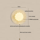 Ljojo LED Pull Chain Wall Light in Yellow Travertine Wood Finish