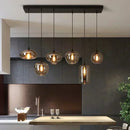 Modern Smoky Gray Glass Chandelier for Dining Kitchen Living Room Ljojo Nordic Pendant Light