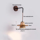 Ljojo LED Wall Lights Nordic Modern Pull Chain Yellow Travertine Stone Bedside Lamp