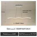 Ljojo LED Wave Chandelier Modern Hanging Lamp for Home Decor