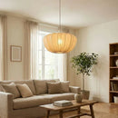 Japanese Wabi Sabi Retro Fabric Pendant Light Chandelier for Living Room by Ljojo