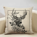 Elk Animal Cushion Cover Sofa Decor Pillow Case Linen Home Decor Ljojo