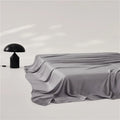 Ljojo Luxury Lyocell Flat Sheet, Smooth Silky Grey Bed Sheet for Cooling & Breathable Summer Sleep