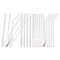 Ljojo Mirror Black Flatware Set: 18Pcs Stainless Steel Cutlery, Chopsticks, Spoon, Straws