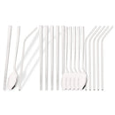 Ljojo Mirror Black Flatware Set: 18Pcs Stainless Steel Cutlery, Chopsticks, Spoon, Straws