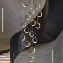 Ljojo Luxury Crystal Aluminum LED Chandelier - Modern Round Hanging Lamps