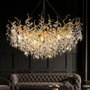 Ljojo Crystal Branch Chandelier Luxe LED Pendant Light Fixture - Modern Luxury Bedroom Dining Room Lighting
