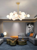 Ljojo Colorful Chandelier Pendant Lamp Luxe Hanging Light for Bedroom Dining Living Room