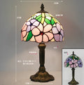 French Table Lamp Stained Glass Red Rose 8 Inches Bedside Reading Light Ljojo