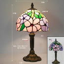 French Table Lamp Stained Glass Red Rose 8 Inches Bedside Reading Light Ljojo