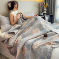 Ljojo 100% Cotton Muslin Throw Blanket - Lightweight Breathable Boho Throws
