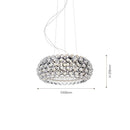 Ljojo Acrylic Pendant Light Fixture Foscarini Caboche Dia35/50/65cm Clear Gold Hanging Lamp