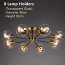 Ljojo Glass Ceiling Chandelier Elegant Nordic Hanging Light Fixture for Living Room Bedroom