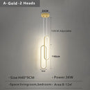 Ljojo LED Pendant Chandelier, Modern Minimalist Gold Black Hanging Lamp