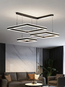 Ljojo 2022 New Light Luxury Square Chandelier LED Lamp - Nordic Modern Minimalist Style