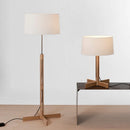 Japanese-style Fabric Lampshade Wood Floor Lamp - Elegant Indoor Lighting by Ljojo