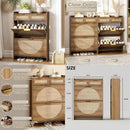 Ljojo™ Rattan Shoe Cabinet: 2 Flip-Top Drawers, 2 Extra Drawers, Compact Entrance Organizer
