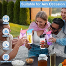 Ljojo 10oz Double Layer Plastic Snowball Cup with Lid, Straw - Set of 4