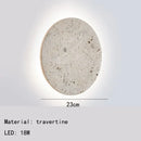 23cm Rotundity Natural Stone LED Wall Lamp for Bedside: Artistic Home Decoration - Warm Light