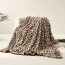 Ljojo Leopard Print Rabbit Plush Sofa Blanket: Stylish, Warm & Comfortable Home Decor