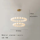 Luxury LED Chandelier Cream Pearl Circle Pendant Light Home Room Decoration for Living Dinning Hanging Lamp by Ljojo