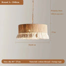 Vintage Hemp Rope Pendant Light LED Chandelier for Bedroom Restaurant by Ljojo