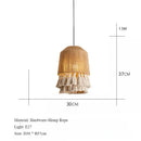 Ljojo Vintage Japanese Pendant Lamp Hemp Rope Chandelier Stylish Lighting Kitchen Living Roomudosundo