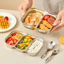 Ljojo 304 Stainless Steel Dinner Plate - Large Capacity, Durable, for Kids & Students